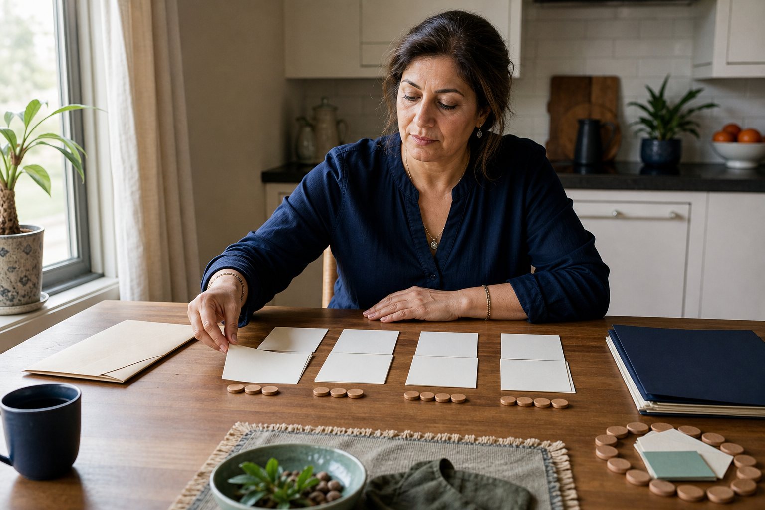 Recently displaced professional following a calm first-month plan with documents, budget and focused weekly actions